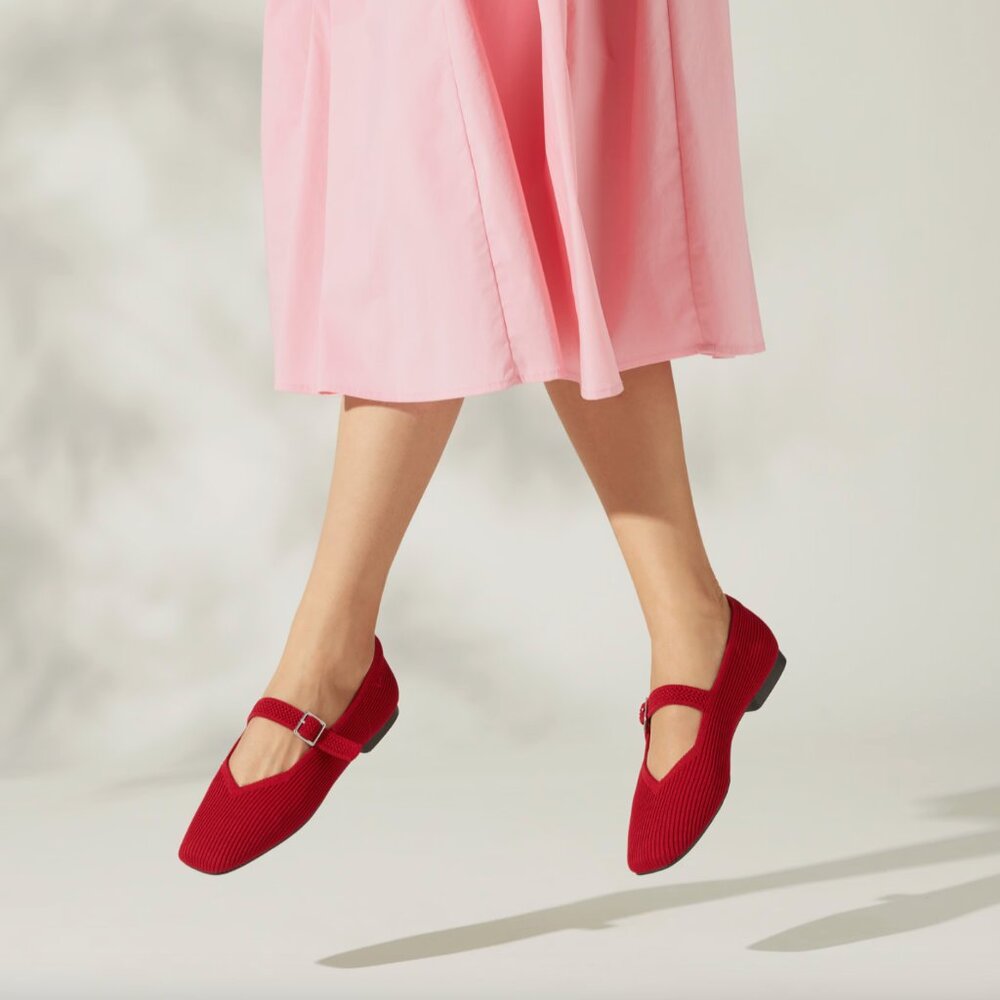 Vivaia - Red Square-Toe Mary-Jane (Margot Mary-Jane)- Size 41 (Women's 10)